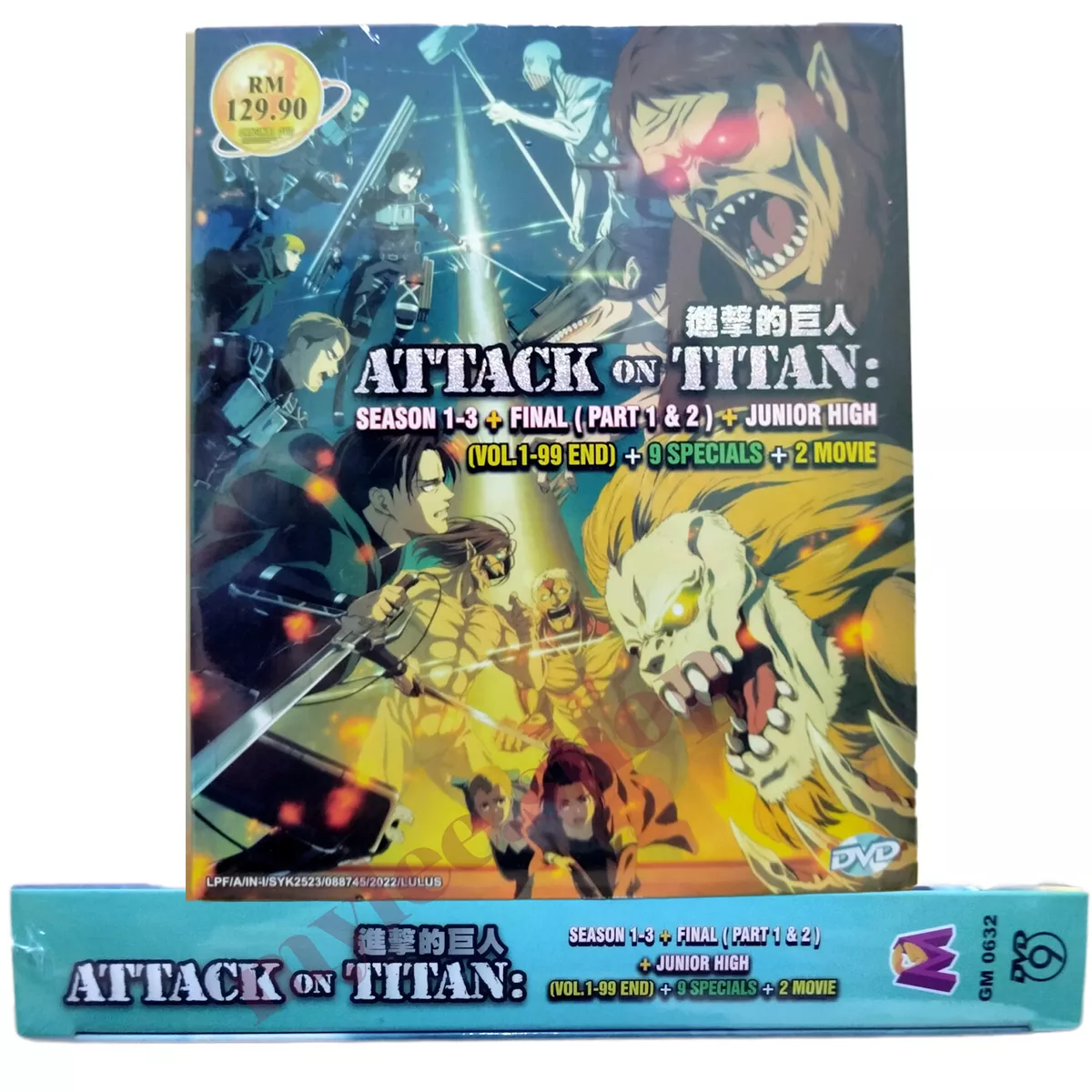 ATTACK ON TITAN Complete Edition Season 1-4 + SP+ 2 Movies English