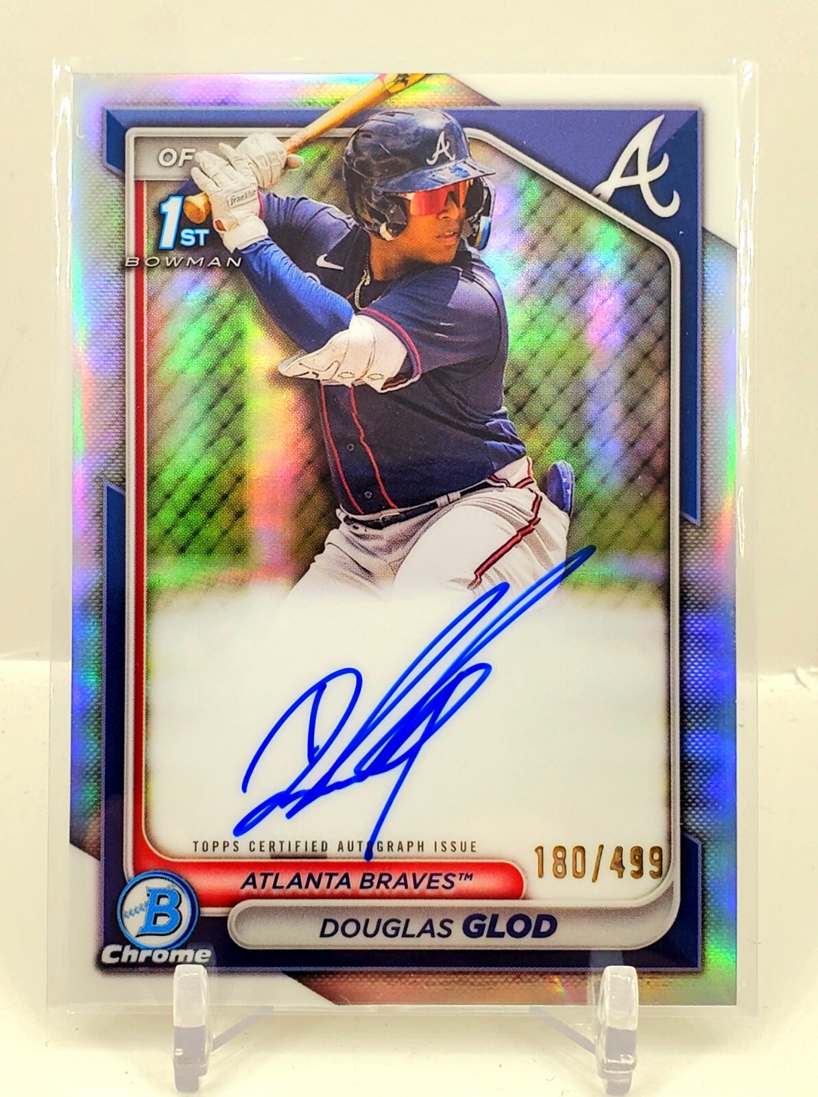 2024 Bowman Chrome 1st Douglas Glod Refractor Auto 180/499 Braves ROOKIE RC