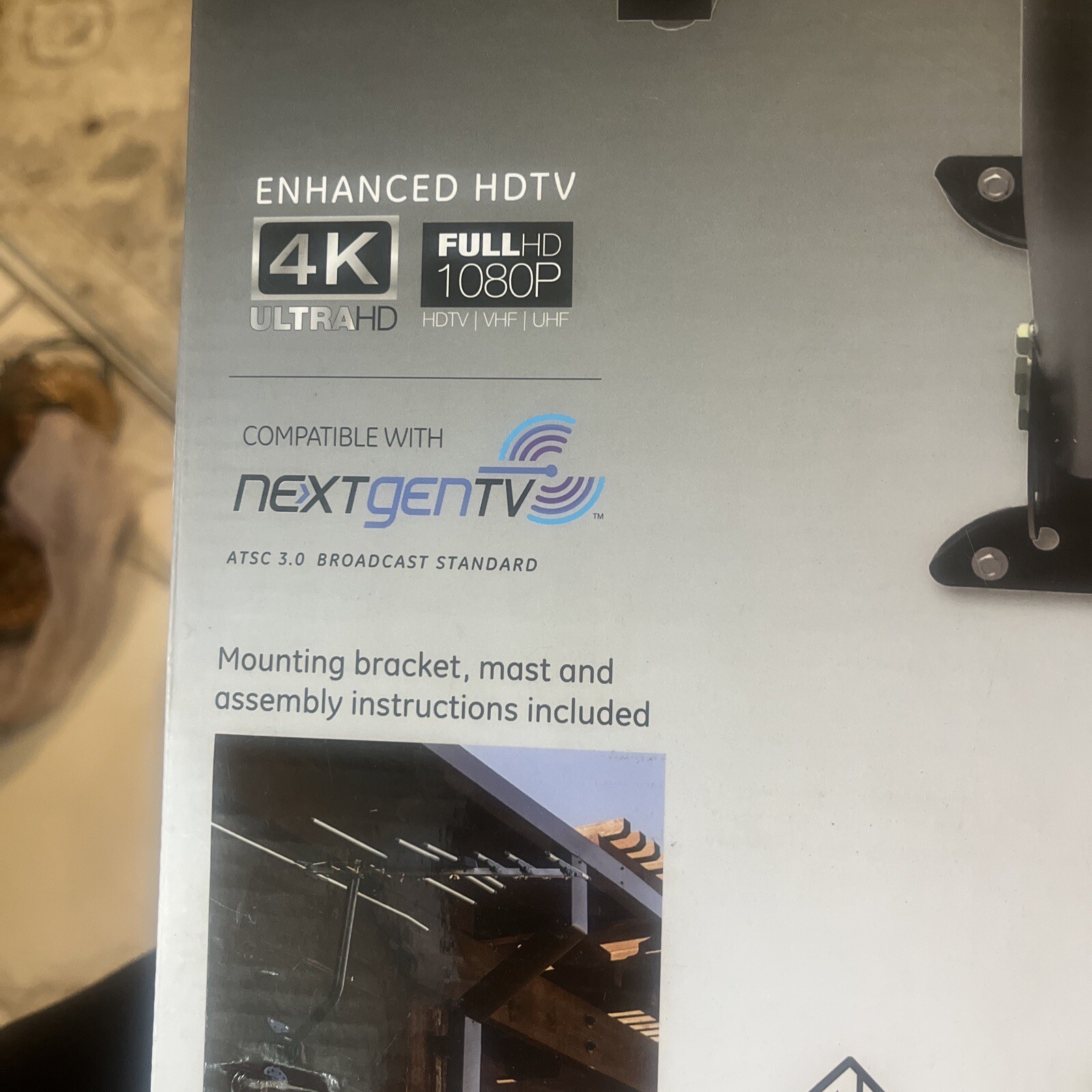 GE 33685 Pro Outdoor Antenna 80 Miles Full HD 1080P Nib 30878336857