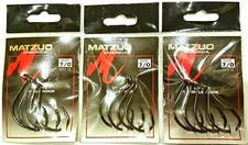 12 MATZUO BLACK CHROME UP EYE CIRCLE HOOKS SIZE 7/0