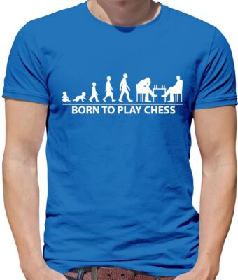 Born To Play Chess - Mens T-Shirt - Player Game King Queen Board Pawn Gambit