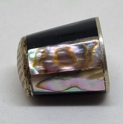 Vintage Fingerhut Perlmutt Silber