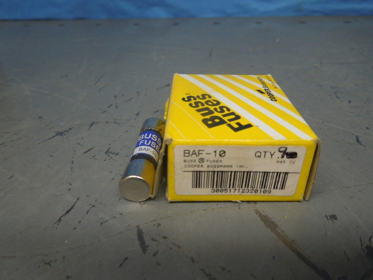 Bussmann Fuse Bussmann BAF-10 10 Amp Fast Acting Fuse - 250V AC (BAF-10A) - New In Package 10 Amp 250V Fast Acting Fuse - Foto 10