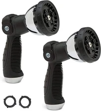 Morvat Water Hose Nozzle Sprayer with 10 Spray Patterns, 2 Pack