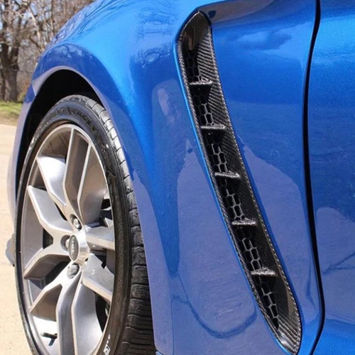 Carbon Fiber Side Fender Air Vent Trim Cover For Mustang Shelby GT350 19UP - Picture 1 of 12