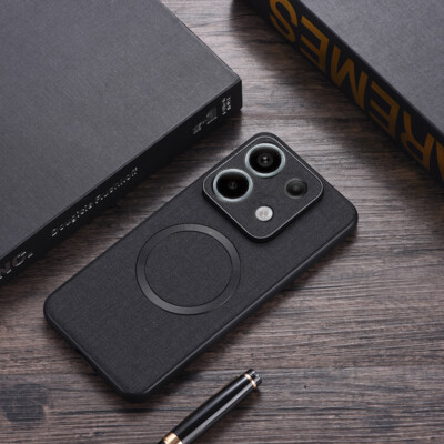 Magnetic Cloth Pattern TPU Back Case For Xiaomi Redmi Note 13 Pro Plus 13 Pro 5G