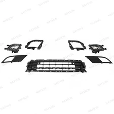 For Jetta 2015-2018, 7PCS Front Lower Grille Set with Fog Light Lamp and Bezels