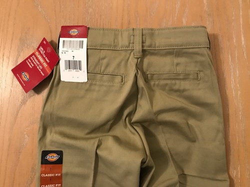 New! Dickies Girls Stretch Pants Classic Fit Straight Leg Khaki Size 7 - Picture 6 of 7