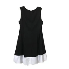 AB Studio Ladies NWT Sleeveless print Black & White block belted size 14 MRSP 60