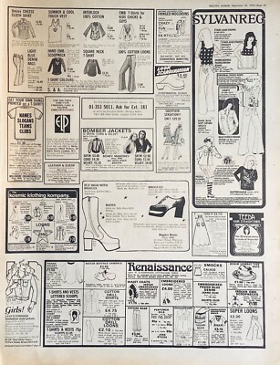 MODEANZEIGEN + GANZE SEITE + 1973 + AUS ORIGINAL ZEITSCHRIFT ENTFERNT
