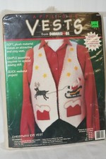 Vintage NEW Make Your Own Christmas Eve Vest Dimensions 1995 #62002 Felt