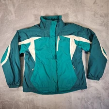 LL Bean Jacket Womens Large Green Nylon Winter Snow Ski Gorpcore Hike Camp