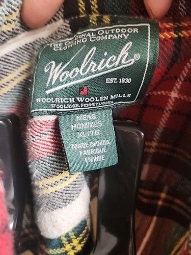 Woolrich Oxbow Bend Flannel Men's XL TALL Long Sleeve Plaid Shirt Cotton - Picture 8 of 9
