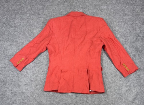 Smythe Les Vestes Linen Blazer Womens Size 8 Red Open Drape Modern Luxury Jacket - Picture 2 of 18