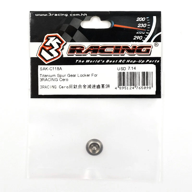 3Racing 1/10 4WD On-Road Cero Ultra Titanium Spur Gear Locker Silver #SAK-C118A - Image 2 of 2