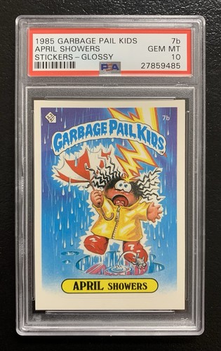 1985 Garbage Pail Kids OS1 April Showers 7b PSA 10 GEM MINT-RARE GLOSSY CARD TWT