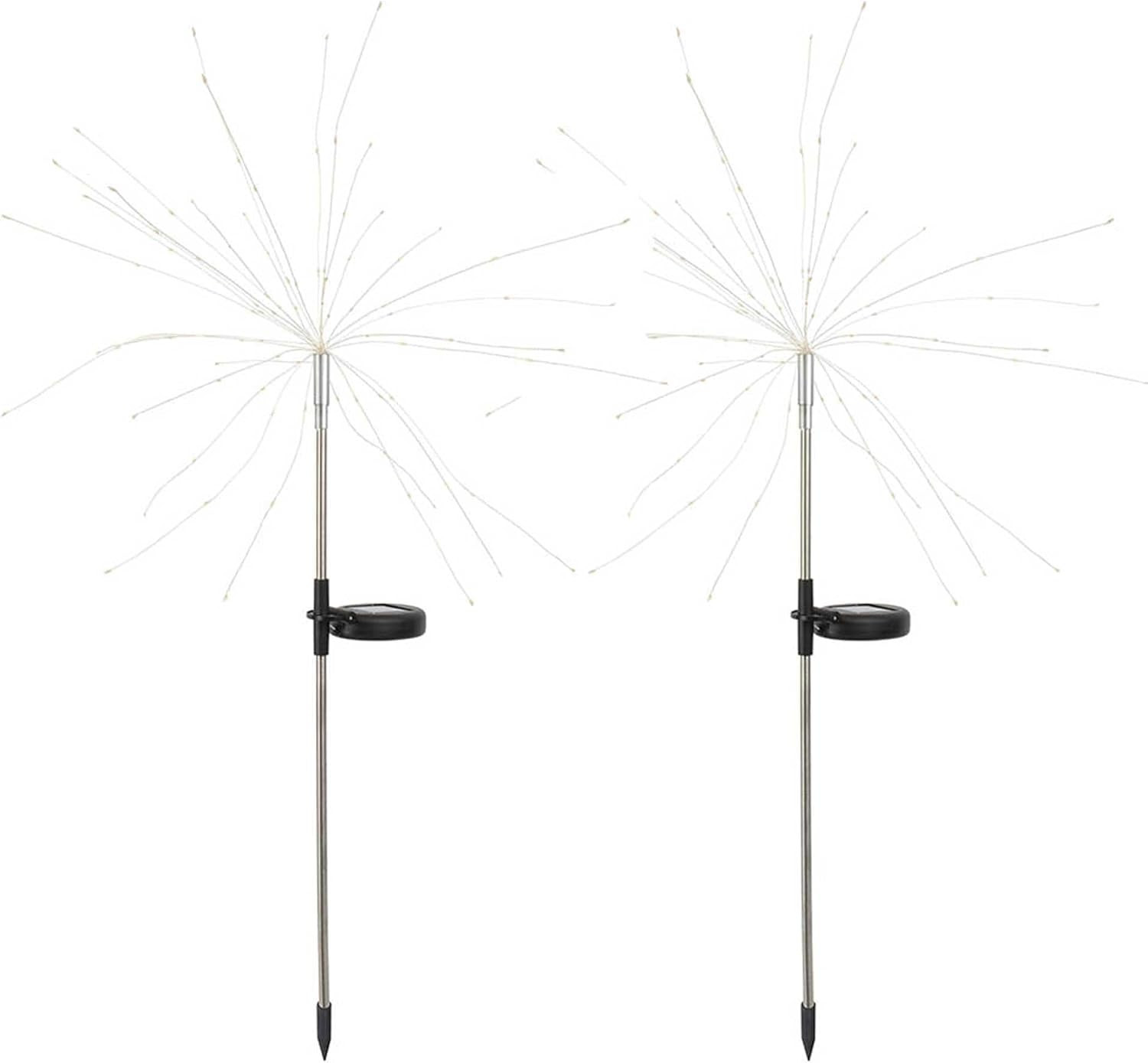2 Fari Solari Fireworks Spike H97cm | Luci Giardino Effetto Fuochi d'Artificio