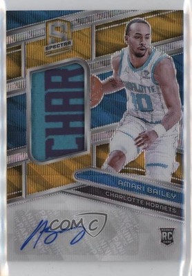 2023-24 Spectra Jersey FOTL Gold Wave Prizm 3/3 Amari Bailey Rookie Auto RC 01nw