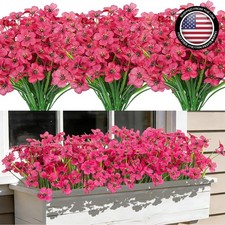 24 Bundles Artificial Flowers for Outdoors UV Resistant Silk Fake Flowers Faux