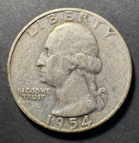 1954-D Silver Washington Quarter (Circulated) - (#3021) Very Fine Condition