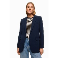 Michael Kors Navy One Button Mensy Blazer Tailored Jacket Women Size 4