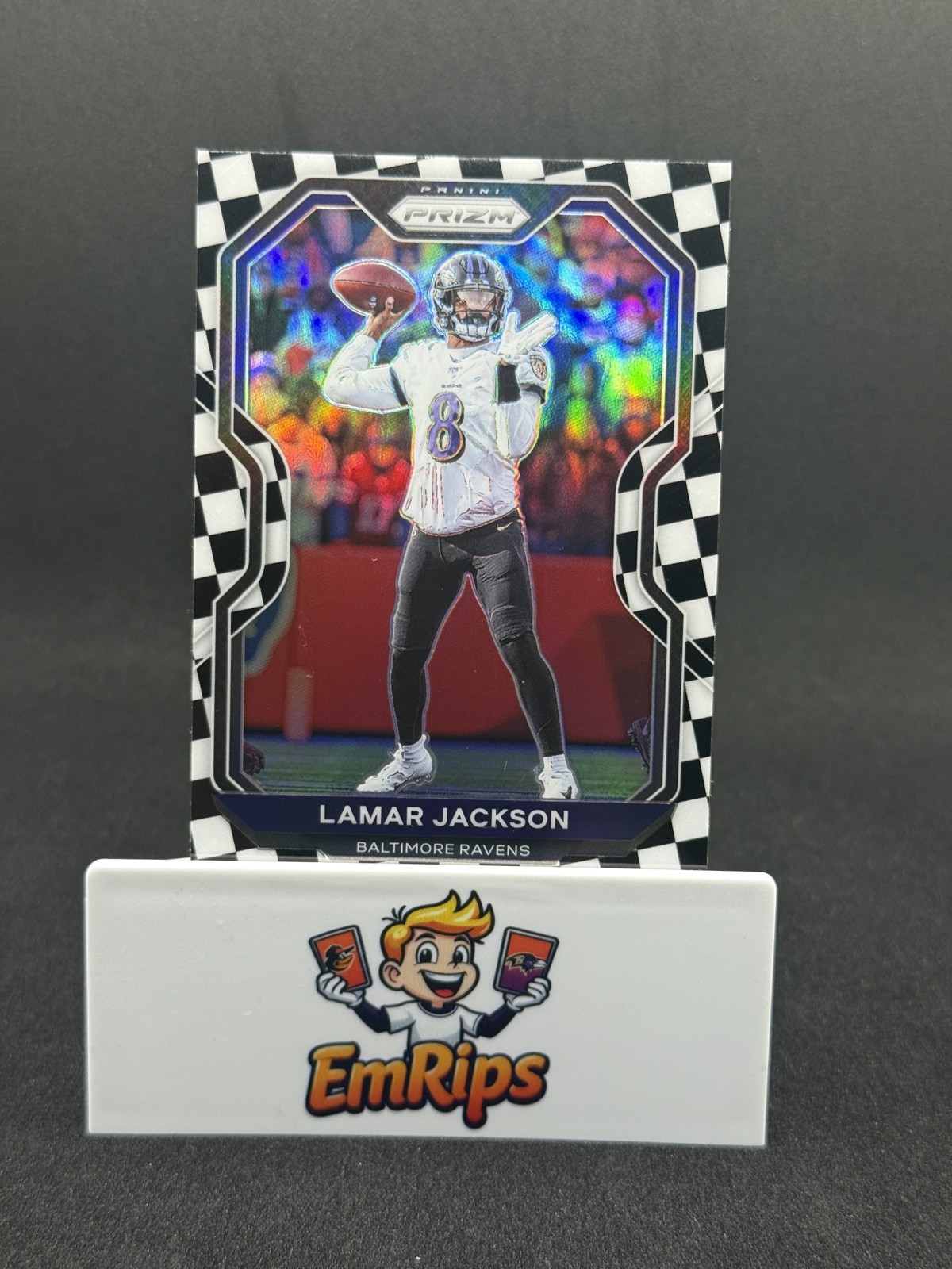 2020 Panini Prizm - Lamar Jackson #37 Black & White Checker Prizm