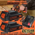 2PACK NEW 20V Lithium-ion Battery / Charger for BLACK DECKER 20 Volt LBXR20 LB20