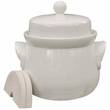 3203 Mini-Gärtopf creme 3,0 l mit Deckel und Steinen Gärtopf