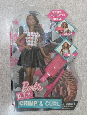 Barbie D.I.Y. Crimp & Curl, African American, DWK50, 2016, by Mattel *Box Damage