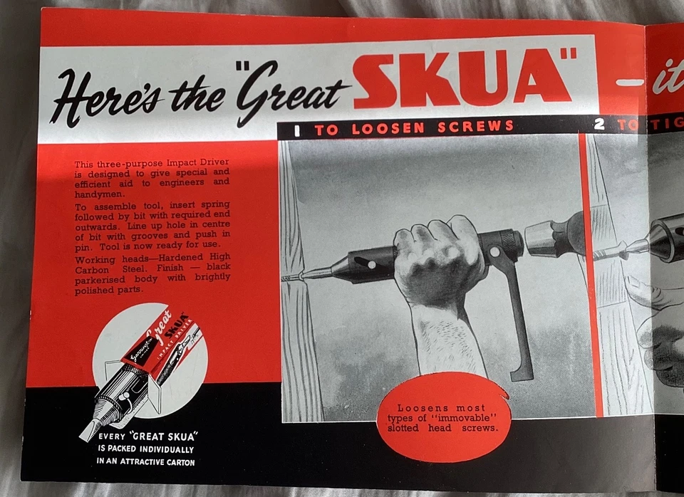 Garringtons Great Skua impact driver vintage advertising leaflet tools ephemera - Image 3 of 4