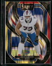 2024 Panini Select #152 Dion Dawkins Red & Yellow Prizm Shock