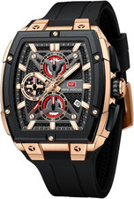 Men'S Watches Analog Fashion Wrist Watch, Skeleton Tonneau Watches for Men with