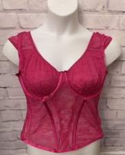 Torrid Lace Underwire Bustier Pink Size 2X 18-20 Cropped Fitted Underwire Lace