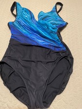 Miraclesuit Black with aqua colored top, size...