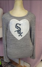NewEra 14/16 Wom S Chicago White Sox T-Shirt Reversible Sequins Long Sleeve Gray