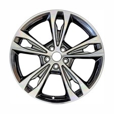 19x8 5 Double Spoke Alloy Wheel Machined & Painted Black Hypersilver 560-10124