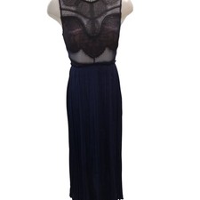 Three Fl Girls Formal Party Prom Gown wedding Navy Juniors Summer Dress Size 4-6