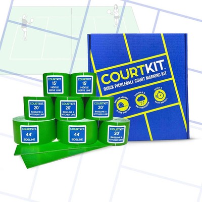 Pickleball Court Marking Kit  Pre-Measured, Pre-Cut, Ready-to-Apply