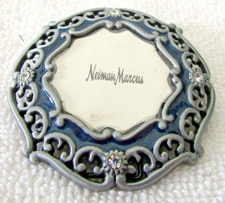 VNTG Jay Strongwater Neiman Marcus 2" Mini Picture Frame Clip On Pewter/Blk VGC