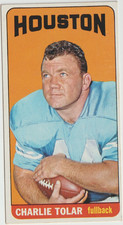 1965 Topps 186 charley tolar Tallboy football sp ex+