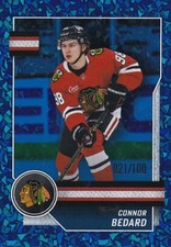 2025-26  Topps NHL Sticker COLLECTION SSP  BLUE #91 CONNOR BEDARD #21/100