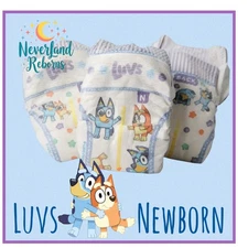 Luvs Diaper Bundle. Newborn. Includes 3 fun print designs for your reborn