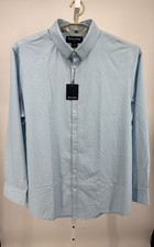 Mizzen Main Leeward Dress Shirt Mens XL Classic Light Blue Circle Texture Formal