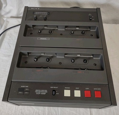 Sony CCP-1310F Cassette Duplicator 3 Copy 16x Speed Tested + Tapes