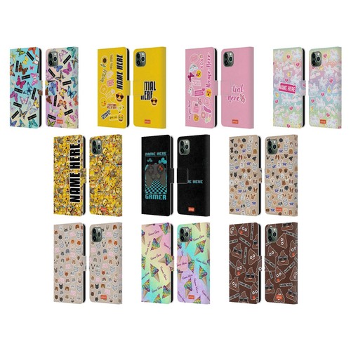 CUSTOM PERSONALIZED EMOJI® PATTERNS LEATHER BOOK CASE FOR APPLE iPHONE PHONES - 第 1/16 張圖片