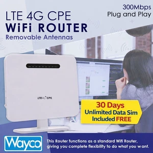 4G Wireless Router 300Mbps Removable External Antenna  WiFi & SIM Card UNLOCKED