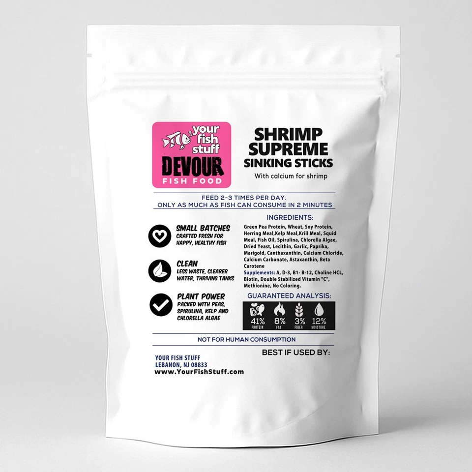 Bastones para hundir camarones - 3 mm x 9 mm - Comida para peces invertebrados de agua dulce para acuario Foto 4 de 4