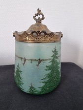 Legras   Pot à Biscuit décor Paysage lacustre fin XIX ème école de Nancy 