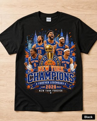 Knicks Victory Shirt Blue Orange Championship Graphic Tee