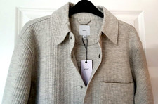 NEXT Mens Size Med Grey Marl Shacket Linear Texture BNWT RRP £42(I Lost Receipt)